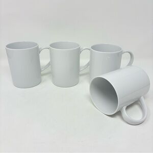Crate & Barrel White Coffee Mug 12oz Set of 4